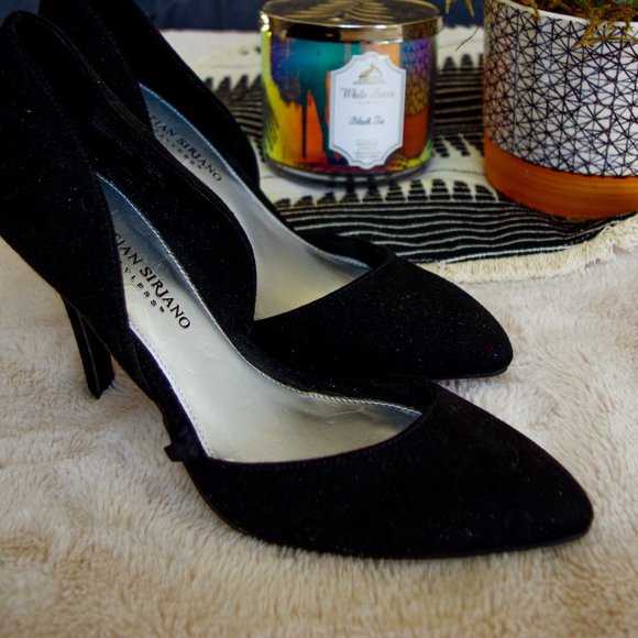 2/$30 Women's suede open pump heels - Picture 2 of 2